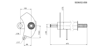 Труба (кронштейн) на великий шків у зборі ROLMUS 82501-020-287 косарки - Wirax