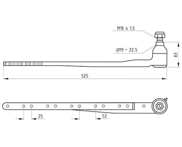 Головка косы жатки AZ41726 John Deere - c планкой 