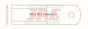 Нож измельчителя 060030 Claas -  неподвижный Rasspe, d12, 195x50x3