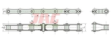 Цепь A2080H приводная роликовая 216AH New Holland - шаг - 50.8 - Rollon