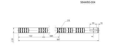 Вал 8255-644-600-042 привода игольчатого транспортера (горки) Аnna Z644