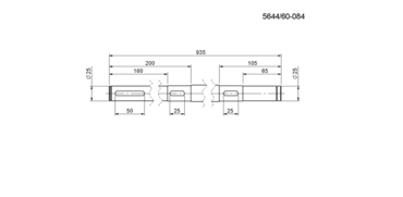 Вал 8255-644-600-847 приводу голчастого транспортера (гірки) Аnna Z644 - [Новий тип]