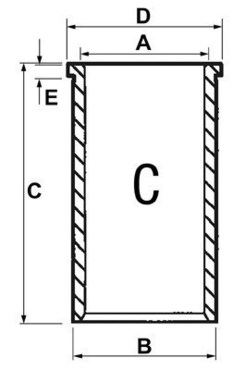 Гільза 3135X032 фінішна двигуна Perkins A4.236, A4.212, AD4.203 - 98.48x104.20мм