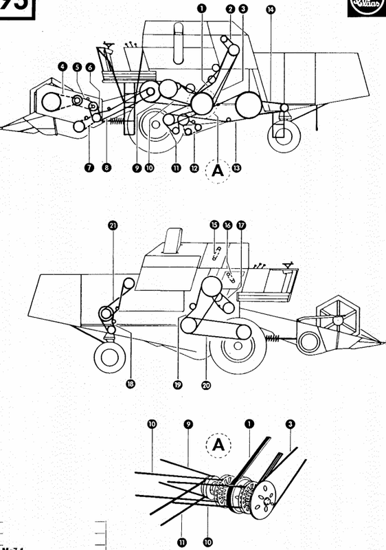 Схема ремней Claas Mercator S-70-75