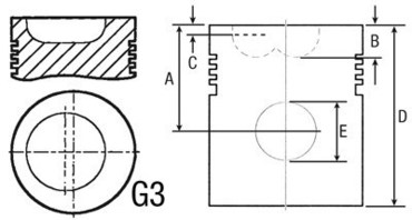 Поршень з пальцем 738249M91 двигуна Massey Ferguson