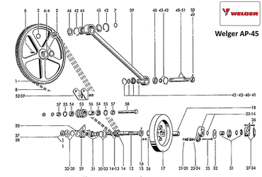 Звездочка приводная трехрядная 1119.14.03.01 Welger AP 45