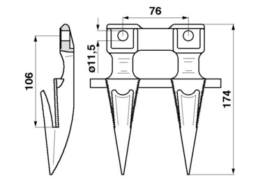 Палец двойной жатки 609993M91 Massey Ferguson