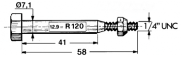 Срезной болт с гайкой DC17881, E45229, BP13931 John Deere - 7.1x58мм