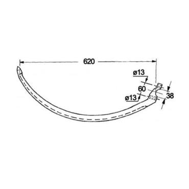 Голка вязальна 59.035, 584717M92 Massey Ferguson 120, 124, 128, 220, 224, 228 - металева