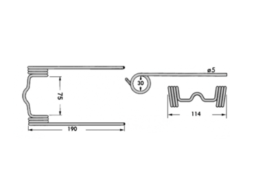 Пружинный палец подборщика F60546 Massey Ferguson 105 / Case IHC F200, F220