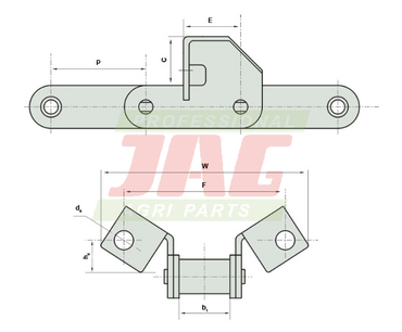 Цепь роликовая транспортерная CA550V/F14/J4A усиленная