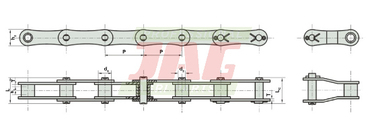 Цепь роликовая транспортерная S55SDJ4A, S55/SD/J4A John Deere - Rollon