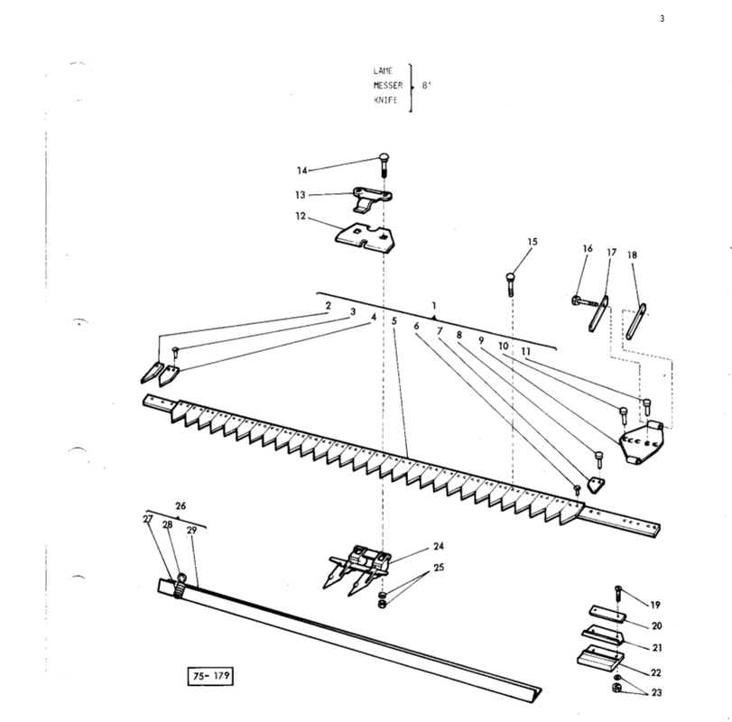 КОСА ЖАТКИ 2 - MASSEY FERGUSON 186, 187, 206