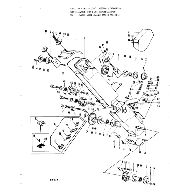 ТРАНСПОРТЕР ЗЕРНОВОГО ЭЛЕВАТОРА 2 - MASSEY FERGUSON 186, 187, 206
