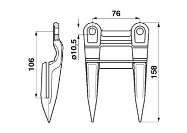 Палец двойной Z11228 с планкой жатки John Deere