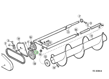 Натяжной шкив привода шнека AE27402 John Deere