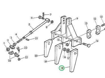 Палец (клык) механизма подавателя соломи CC18330 John Deere