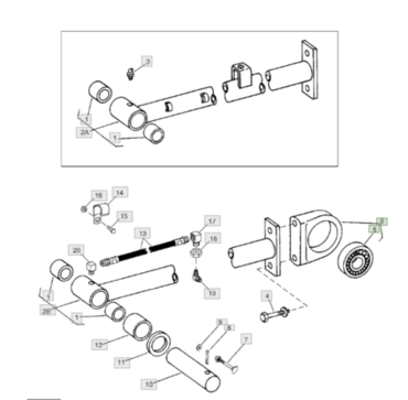 Подшипник тяги (толкателя) поршня JD9421 John Deere, 208NPPBAH05-JHB