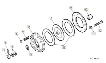 Диск муфты сцепления AE33762, AE23860, DC34830, DC17783 John Deere