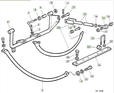 Иглодержатель (кронштейн иголок, дуга) DC16823 John Deere